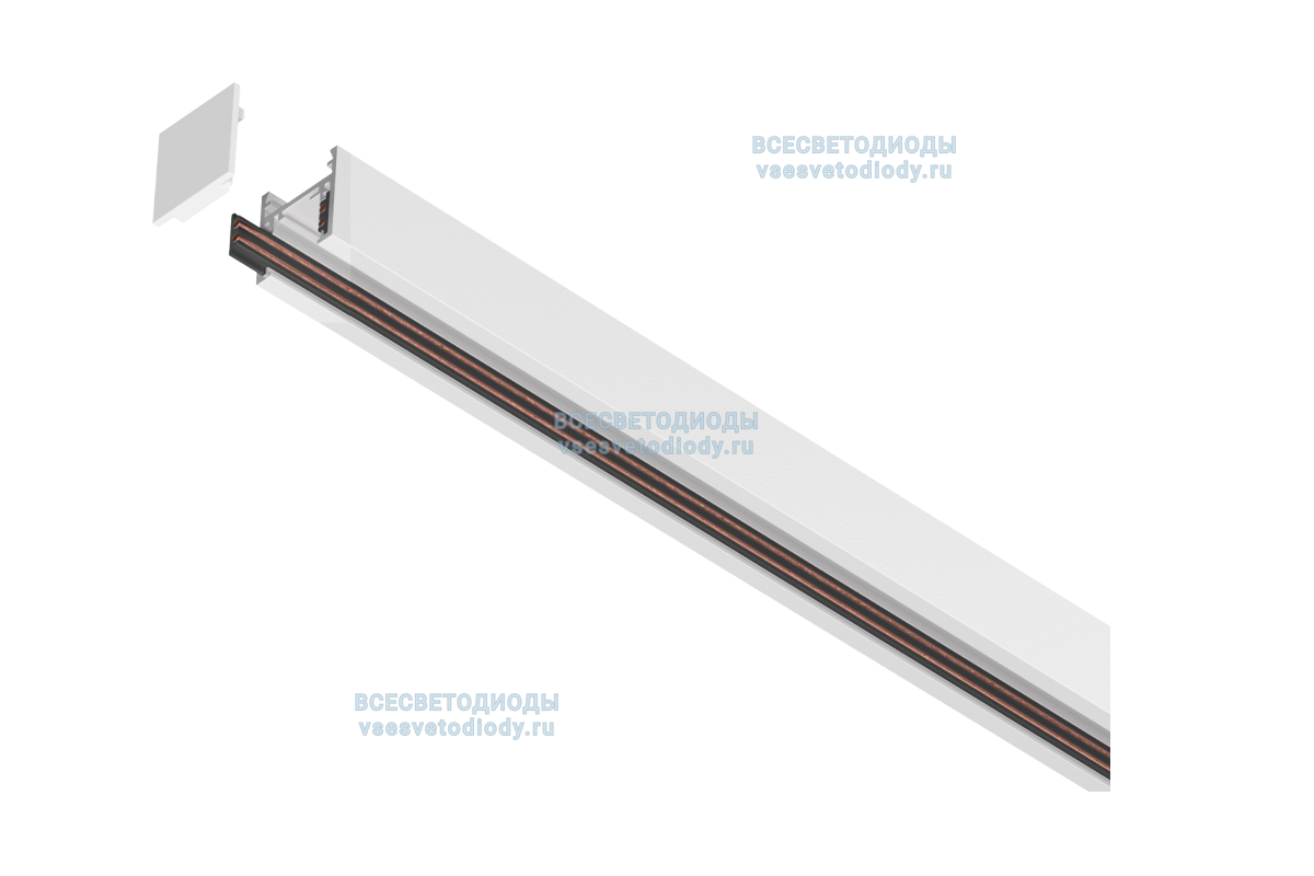 Шинопровод для трековых светильников Т-48 3м, белый накладной